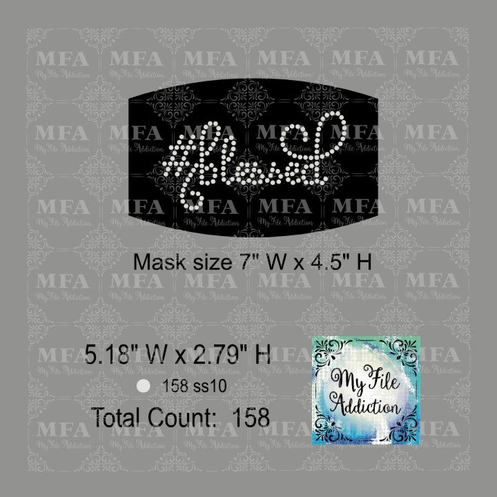 #blessed Small Rhinestone Digital Download File