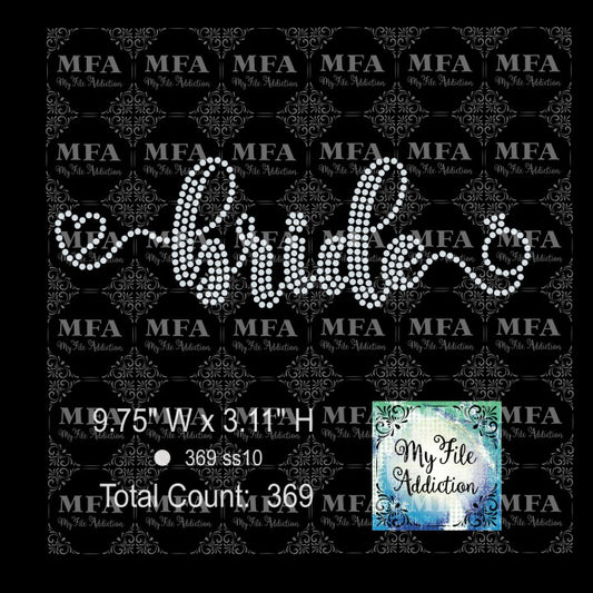 Bride with Heart and Ring Rhinestone Digital Download File
