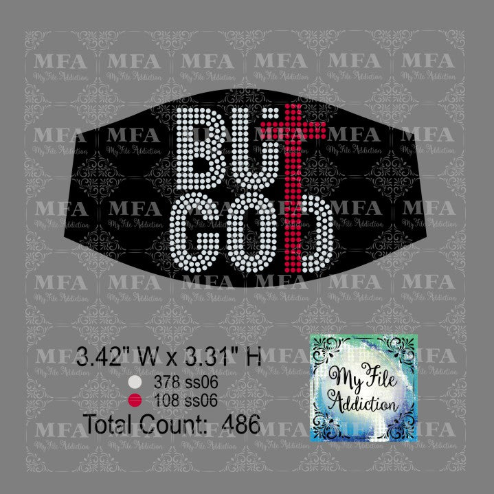 But God Small 3 Rhinestone Digital Download File