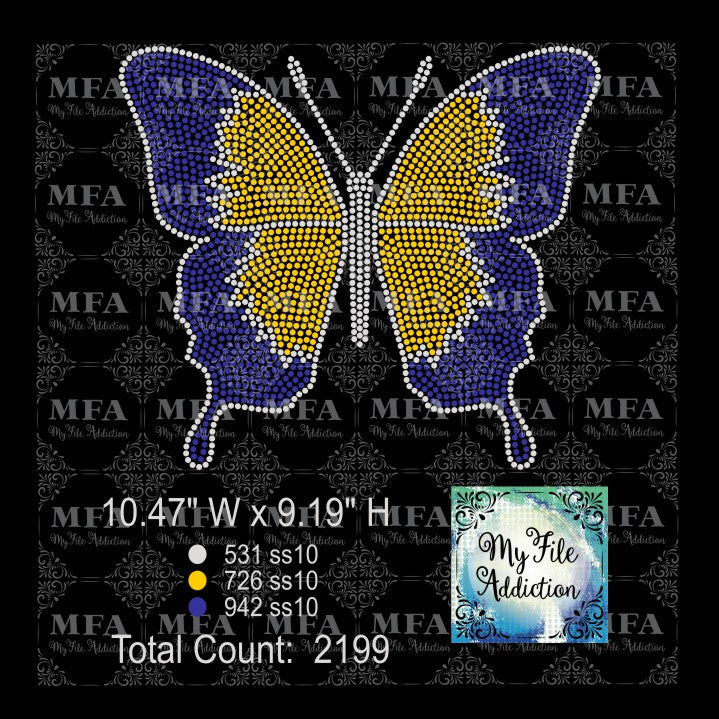 Butterfly 2 Rhinestone Digital Download File - My File Addiction