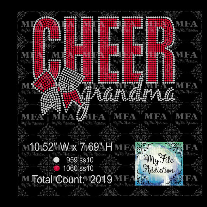 Cheer Grandma Bold with Bow Rhinestone Digital Download File