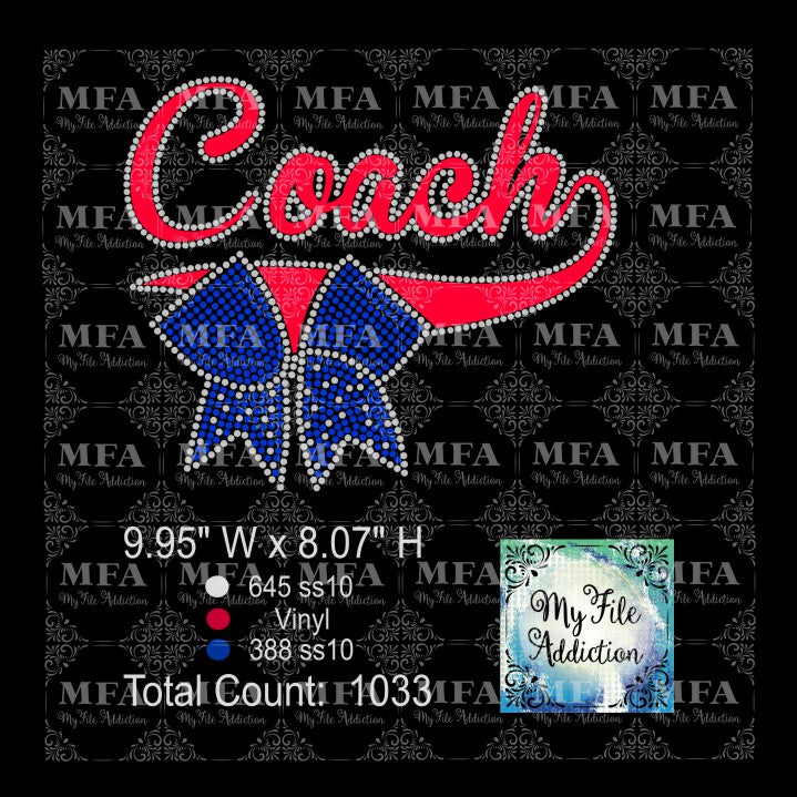 Cheer Coach Rhinestone & Vector Digital Download File - My File Addiction