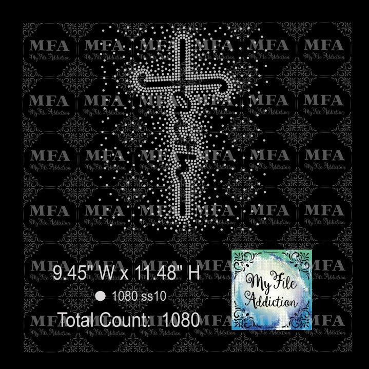Faith Cross Scatter Rhinestone Digital Download File