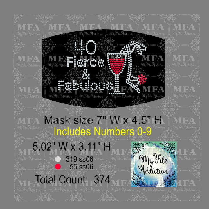 Fierce & Fabulous Wine Small Rhinestone Digital Download File