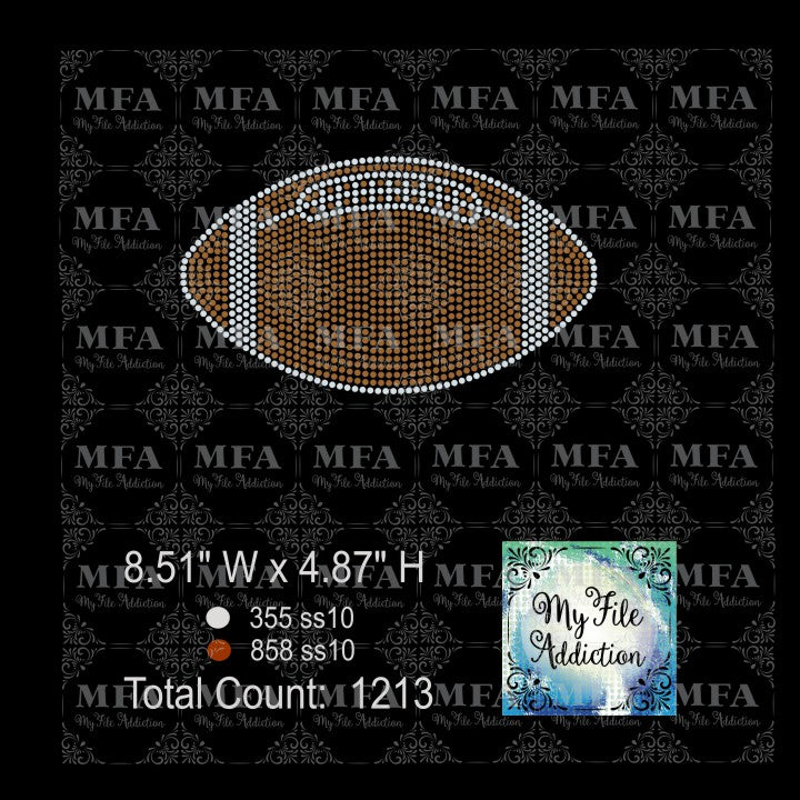 Football Single Rhinestone Design