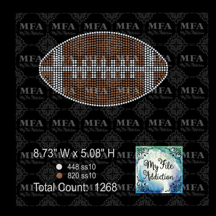 Football Single Rhinestone Design