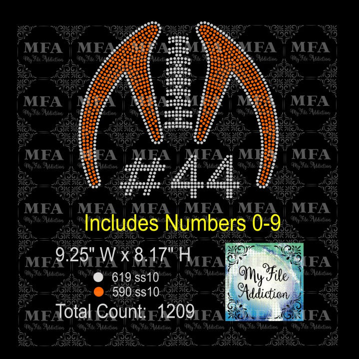 Football Skeleton Rhinestone Digital Download File