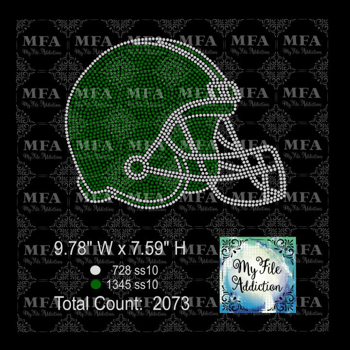 Custom Mascot Football Rhinestone Iron On Transfer