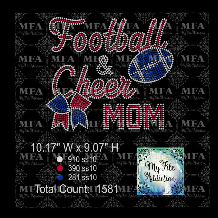 lllᐅ Mom life football - Rhinestone template - svg cricut silhouette