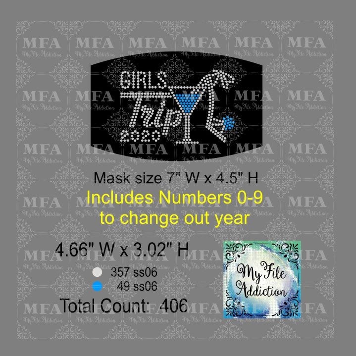 Girls Trip Small with Year Rhinestone Digital Download File