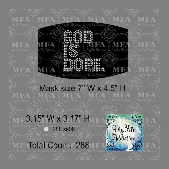 God Is Dope Small Rhinestone Digital Download File