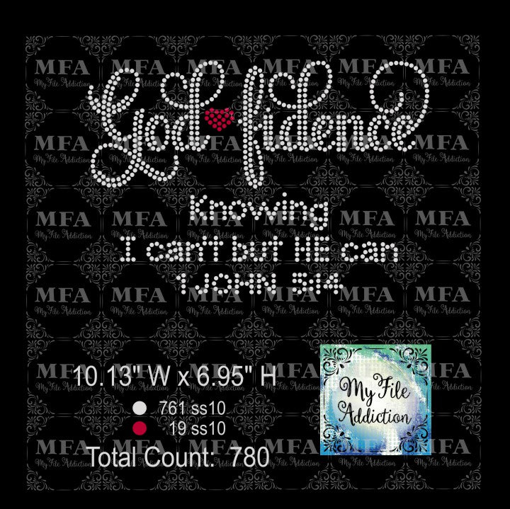 Godfidence God fidence 2 Rhinestone Rhinestone Digital Download File