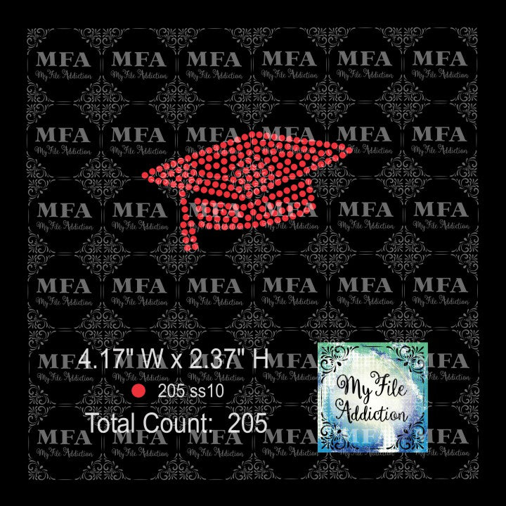 Graduation Cap Small Rhinestone Digital Download File - My File Addiction