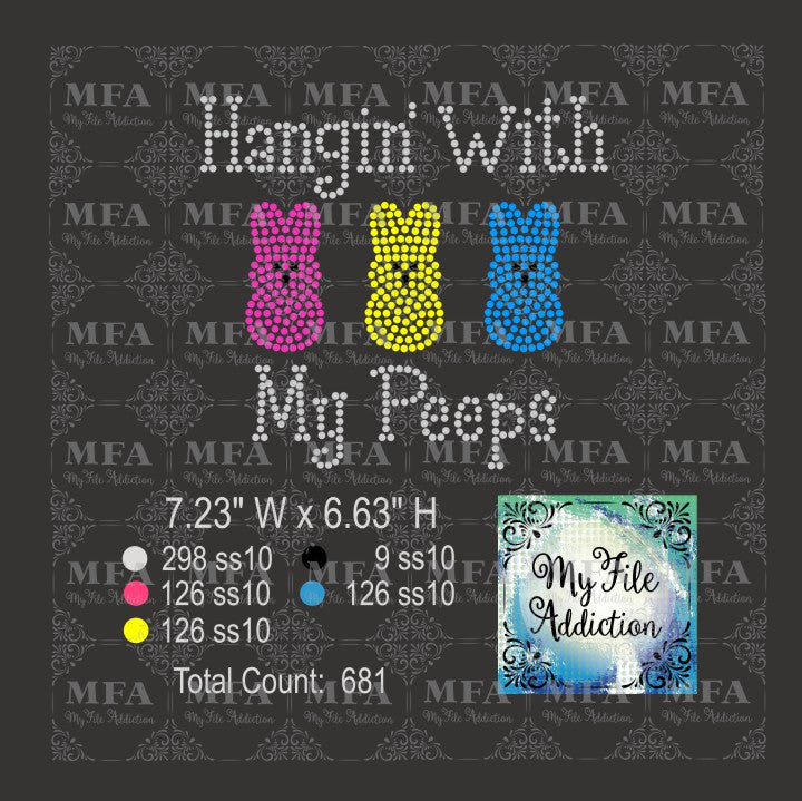 Hangin With My Peeps Easter Rhinestone Digital Download File