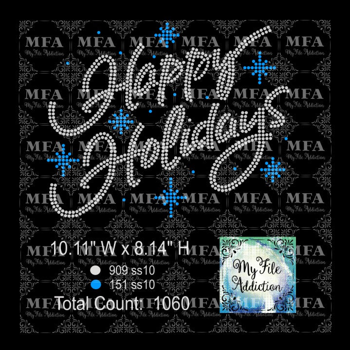 Happy Holidays Rhinestone Digital Download File - My File Addiction