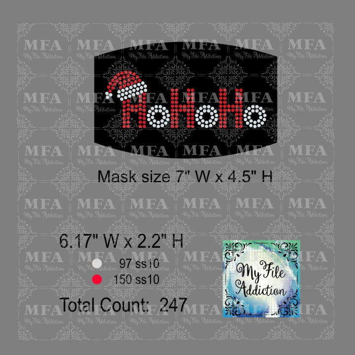 Ho Ho Ho 1 Small Rhinestone Digital Download File