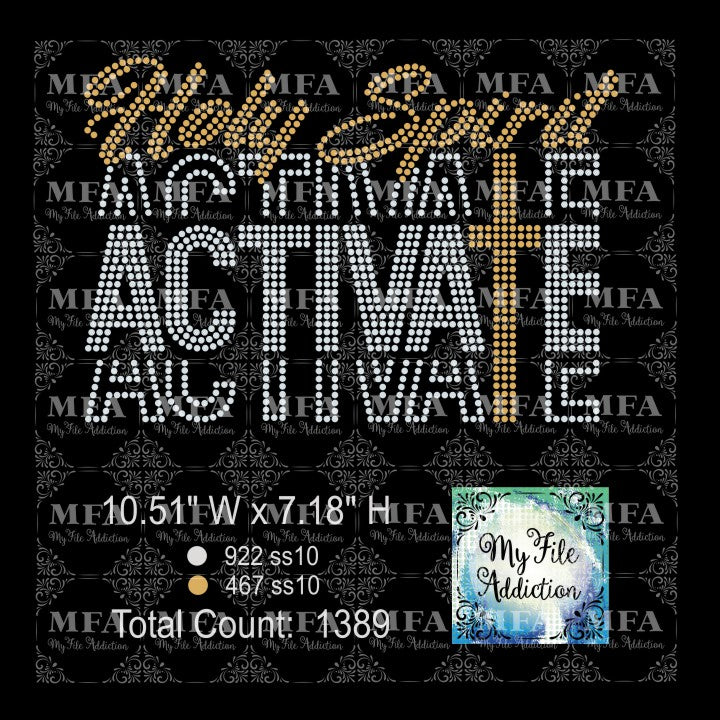 Holy Spirit Activate Rhinestone Digital Download File