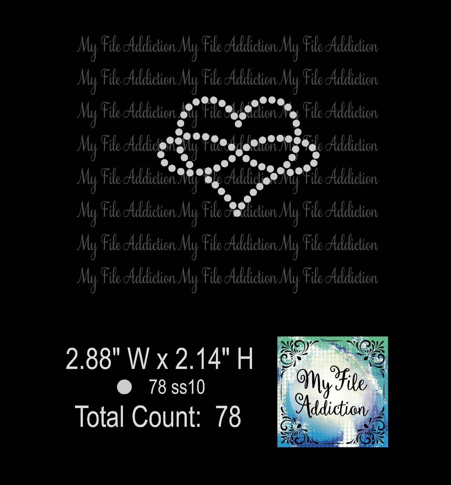Free Infinity Heart Single Color Rhinestone Digital Download File - My File Addiction