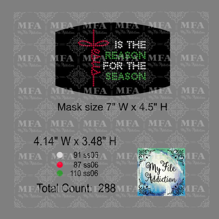 Jesus Is The Reason Small Rhinestone Digital Download File