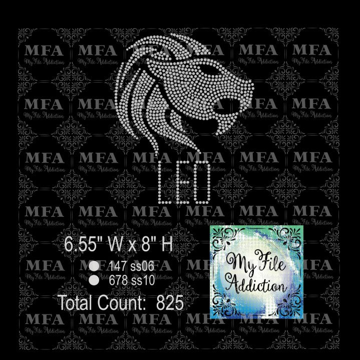 Leo Zodiac Rhinestone Digital Download File