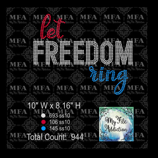 Let Freedom Ring Rhinestone Digital Download File - My File Addiction