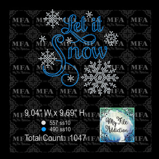Let It Snow Rhinestone Digital Download File