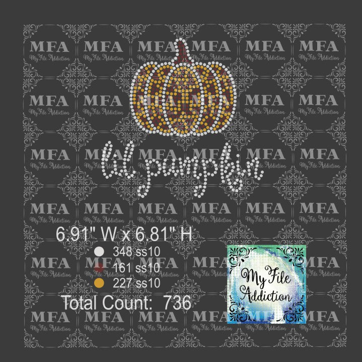 Lil Pumpkin Trio Rhinestone Digital Download File