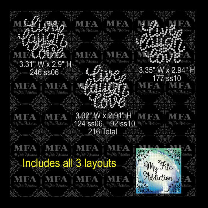 Live Laugh Love Small Rhinestone Digital Download File