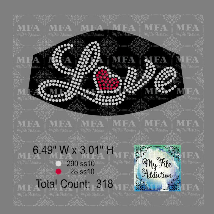 Love 2 Color Small Rhinestone Digital Download File