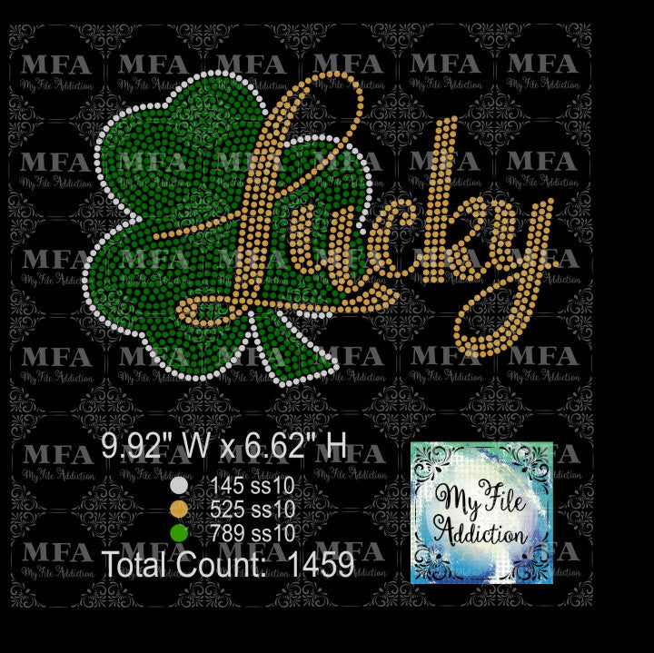 Lucky Shamrock 2 Rhinestone Digital Download File