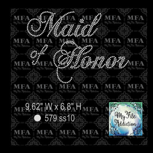 Maid of Honor Rhinestone Digital Download File - My File Addiction