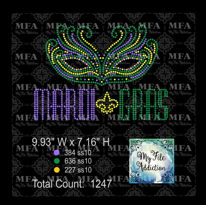 Mardi Gras 2 Rhinestone Digital Download File