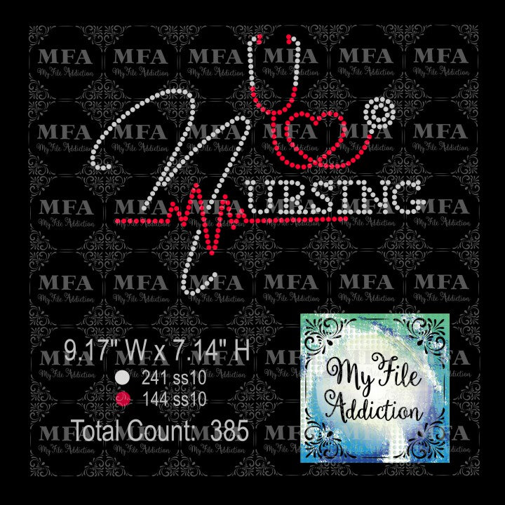 Nursing Rhinestone Digital Download File - My File Addiction