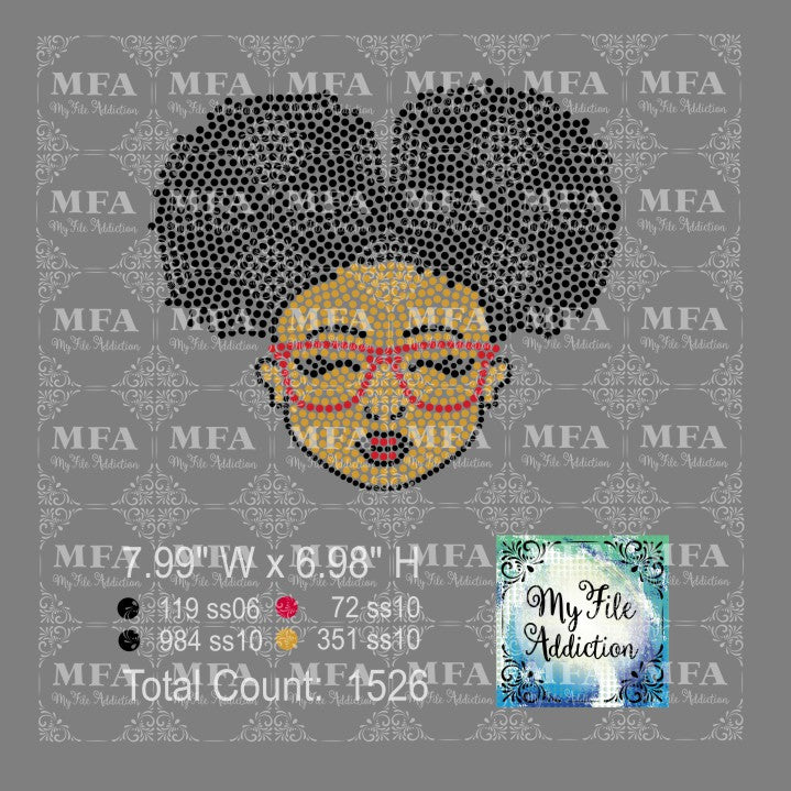 Pretty Brown Girl Rhinestone Digital Download File