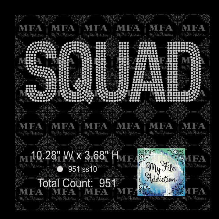 SQUAD Rhinestone Digital Download File - My File Addiction