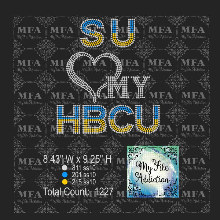 SU Love My HBCU Rhinestone Digital Download File - My File Addiction