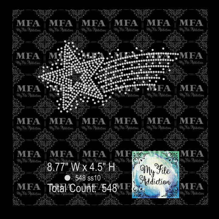 Shooting Star Rhinestone Digital Download File - My File Addiction