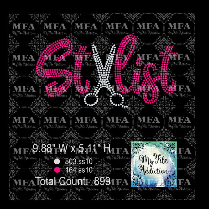Hair Stylist 2 Rhinestone Digital Download File