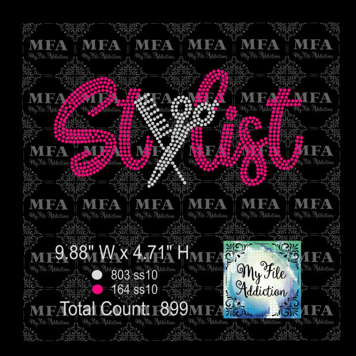 Hair Stylist 1 Rhinestone Digital Download File - My File Addiction