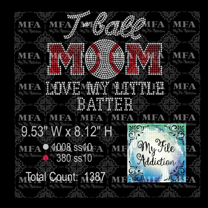 T Ball Mom Rhinestone Digital Download File
