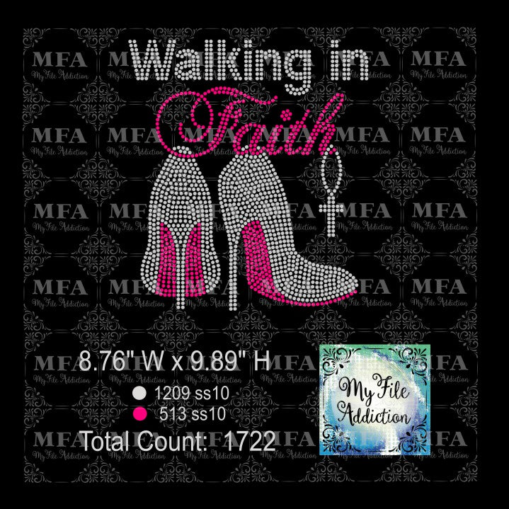 Walking In Faith Rhinestone Digital Download File