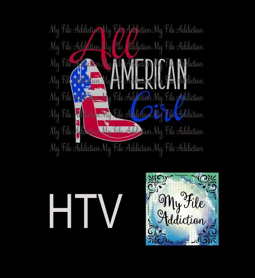 My File Addiction - All American Girl High Heel Shoe Vector Digital Download  MFA