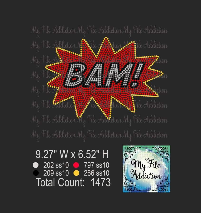 BAM Rhinestone Digital Download File - My File Addiction