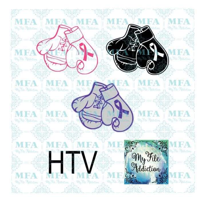 Boxing Gloves Cancer Ribbon Vector Digital Download File - My File Addiction