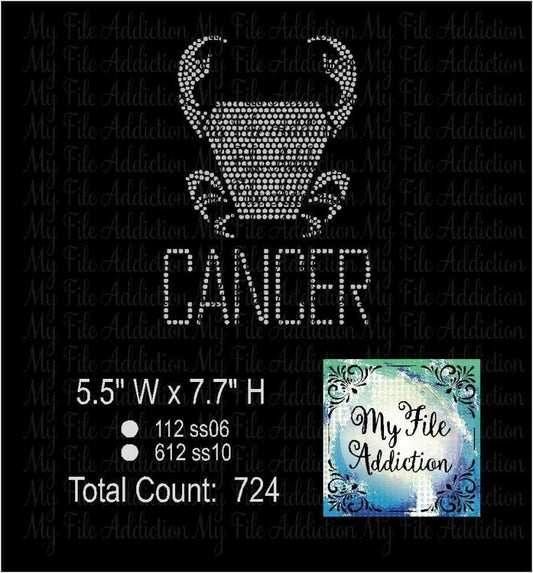 Cancer Zodiac Rhinestone Digital Download File - My File Addiction
