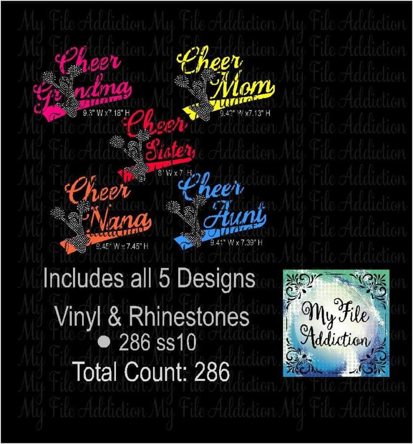 Cheer Bundle Rhinestone & Vector Digital Download File - My File Addiction