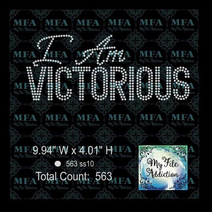 I Am Victorious Rhinestone Digital Download File - My File Addiction