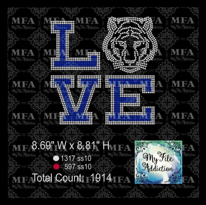 Tiger Love Rhinestone Digital Download File - My File Addiction