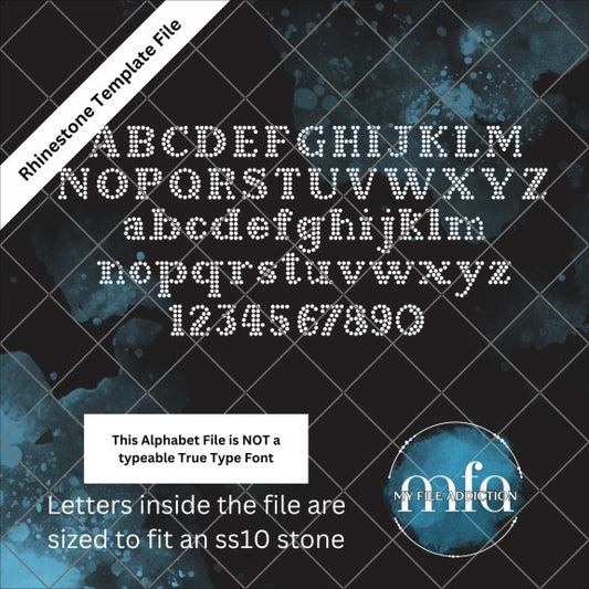 1.05 Inch Times New Roman Letters & Numbers Rhinestone Template File