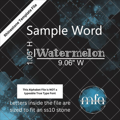 1.05 Inch Times New Roman Letters & Numbers Rhinestone Template File